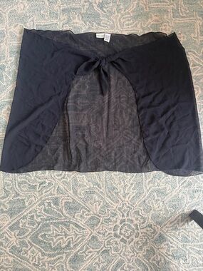 Swim Coverup Sarong Cherokee Black Sheer